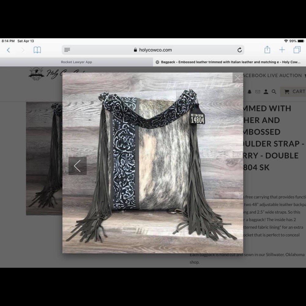 New Holy Cow Couture Bag Pack